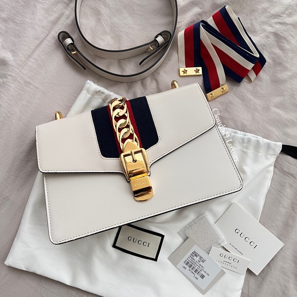 Auth Gucci White Sylvie Small Bag - Excellent condition - Picture 1 of 16
